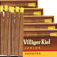 50 Villiger Kiel Junior, helle Cigarre mit Mundstück.