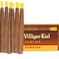 10 Villiger Kiel Junior, helle Cigarre mit Mundstück.