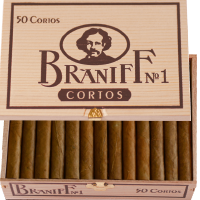 50 Cigarillos Braniff Cortos Nr.1 mit Filter im Holzkistli.