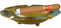 Messing-Aschenbecher und eine feine Cigarre