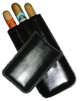 Leder Cigarren-Etui gefüllt